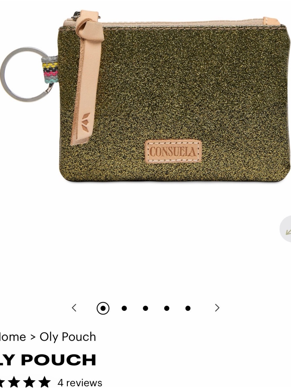 Consuela Olive Glitter Crossbody Duo with Multicolor Strap - Picture 3 of 9
